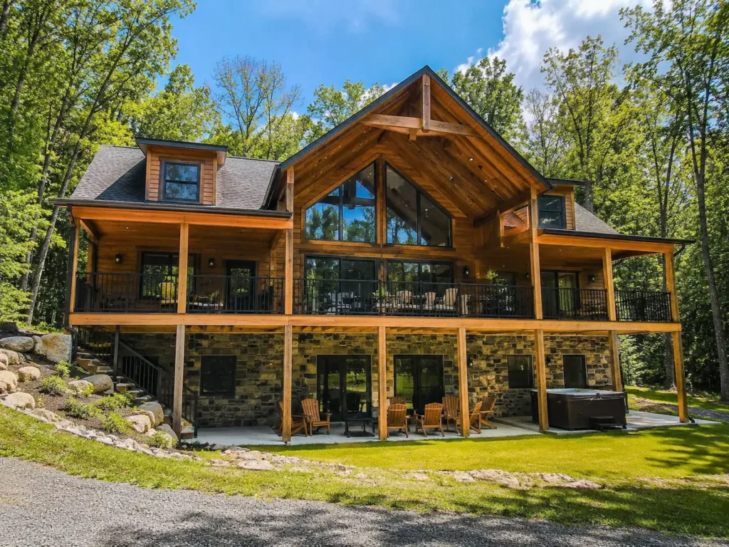 Rustic cabin retreat in the forest