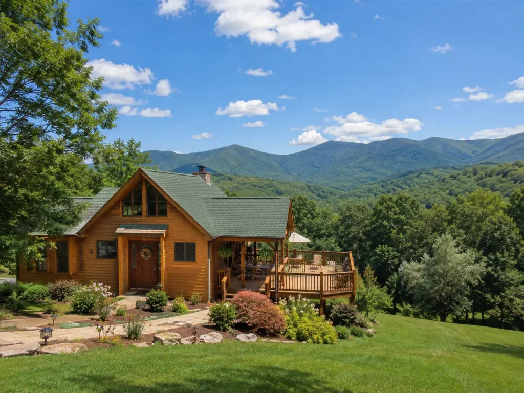 Scenic mountain home with lush surroundings