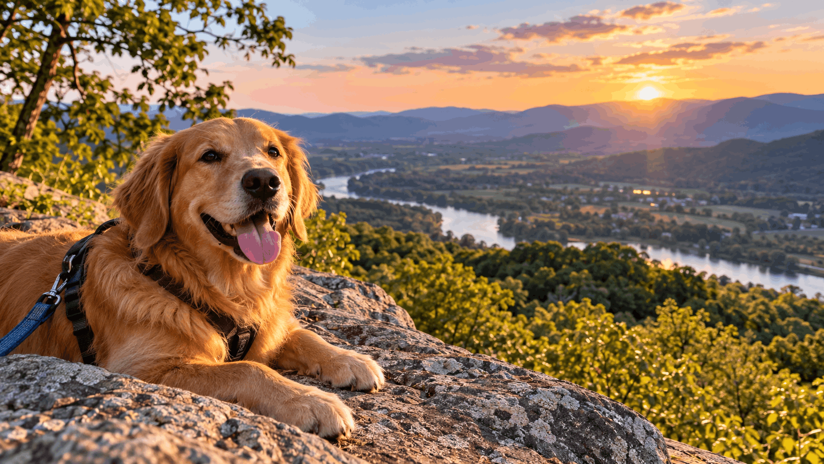 happy dog on Luray family vacation